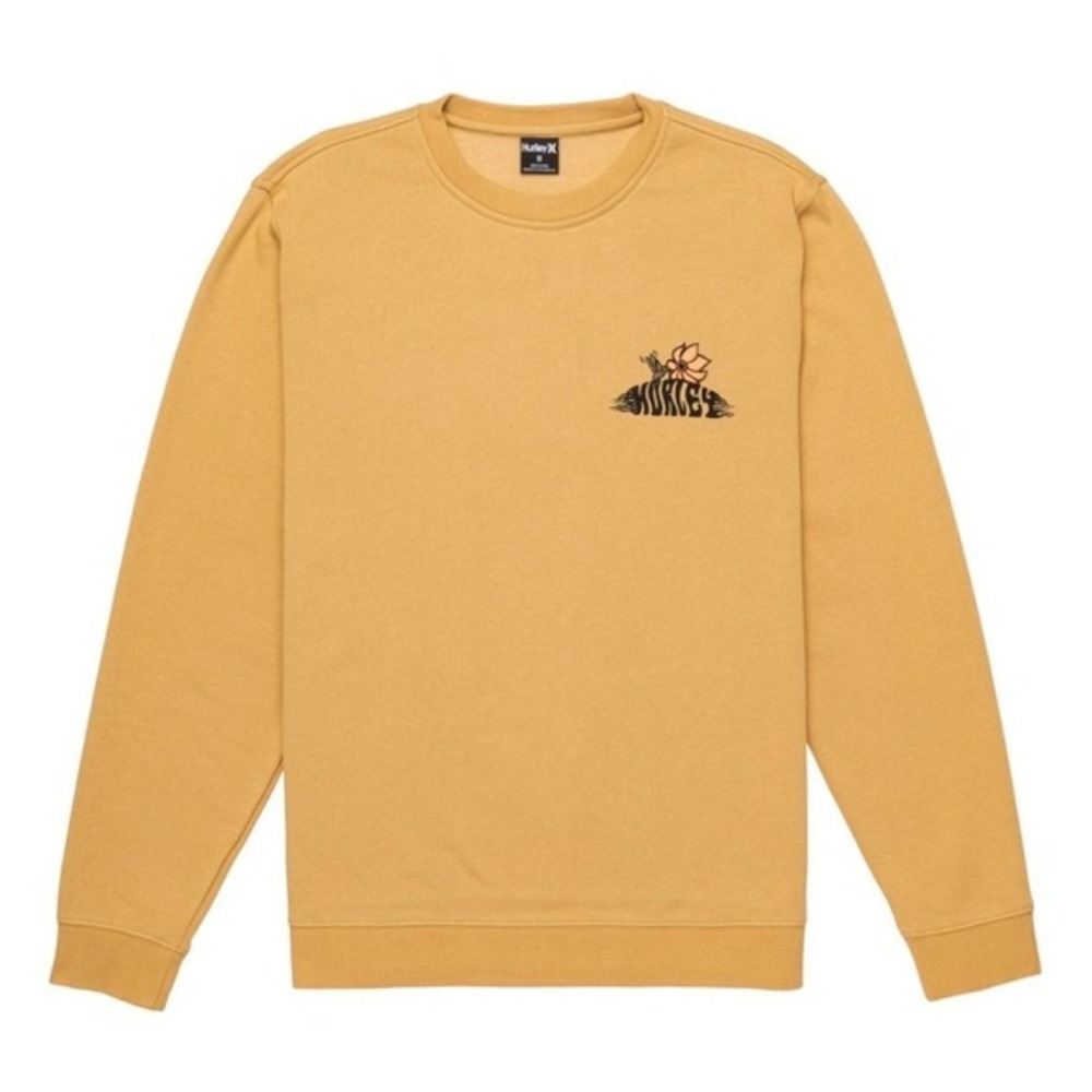 New Hurley Mens Crew Neck Sweatshirt Pullover Gold Fish Floral Graphic M $50